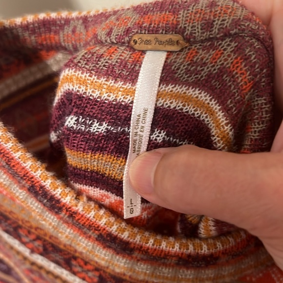 Free People Women’s Fair Isle Mini Sweater Dress / Size L / Very Good Condition - Picture 6 of 10